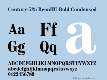 Century-725 BconHU Bold Condensed 1.000 Font Sample