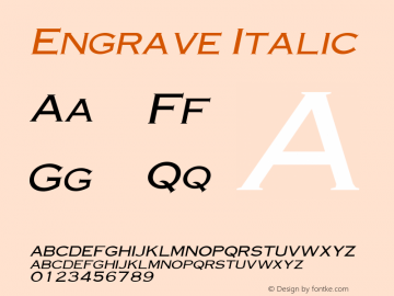 Engrave Italic 1.000图片样张