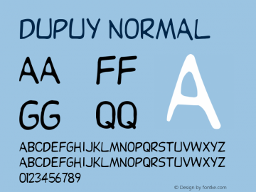 Dupuy Normal 1.0 Mon Oct 04 16:02:27 1993 Font Sample