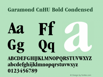 Garamond CnHU Bold Condensed 1.000图片样张