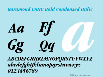 Garamond CnHU Bold Condensed Italic 1.000图片样张