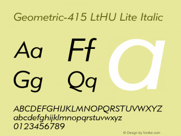 Geometric-415 LtHU Lite Italic 1.000图片样张