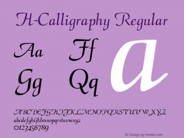 H-Calligraphy Regular Converted from C:\TMP\HCALLIG.TF1 by ALLTYPE图片样张