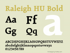 Raleigh HU Bold 1.000 Font Sample