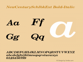 NewCenturySchlbkExt Bold-Italic 001.000 Font Sample