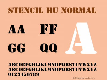 Stencil HU Normal 1.000 Font Sample