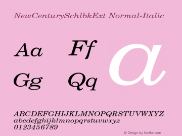 NewCenturySchlbkExt Normal-Italic 001.000图片样张