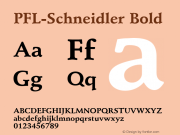 PFL-Schneidler Bold 2.0 Sat Sep 18 12:23:57 1993 Font Sample