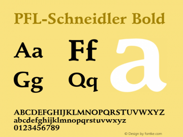 PFL-Schneidler Bold 2.0 Sat Sep 18 12:23:57 1993 Font Sample