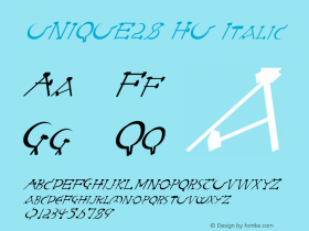 UNIQUE28 HU Italic 1.000 Font Sample