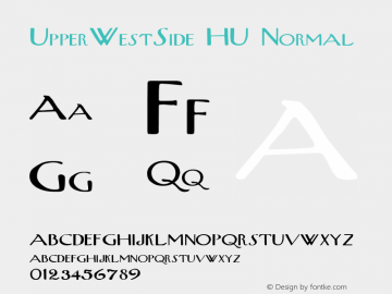 UpperWestSide HU Normal 1.000 Font Sample