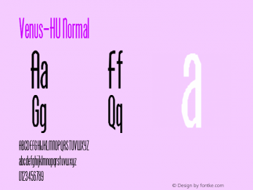 Venus-HU Normal 1.000 Font Sample