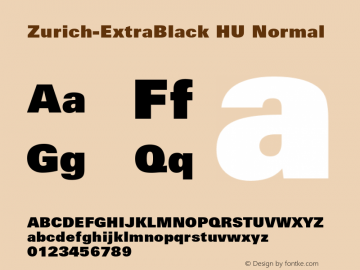 Zurich-ExtraBlack HU Normal 1.000 Font Sample