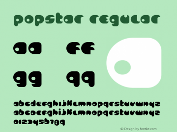 Popstar Regular Version 1.00 Font Sample