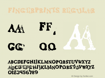 Fingerprints Regular Macromedia Fontographer 4.1.4 7/7/04 Font Sample