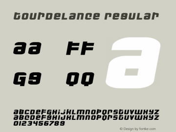 TourDeLance Regular Macromedia Fontographer 4.1.4 7/18/04 Font Sample