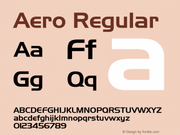 Aero Regular Rev. 002.001 Font Sample