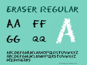 Eraser Regular Altsys Fontographer 3.5  4/10/92 Font Sample