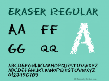 Eraser Regular Altsys Fontographer 3.5  4/10/92图片样张