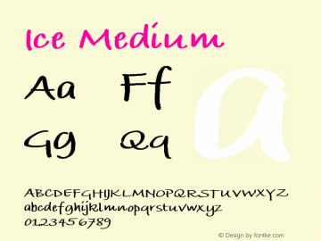 Ice Medium Version 001.000 Font Sample