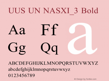 UUS UN NASXI_3 Bold Version 1.00 August 7, 2005, initial release图片样张