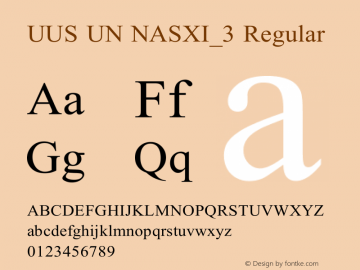 UUS UN NASXI_3 Regular Version 1.00 August 7, 2005, initial release Font Sample