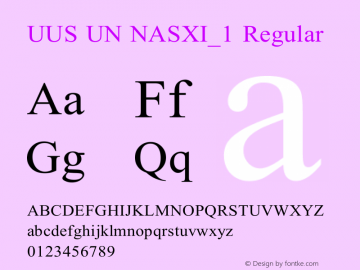 UUS UN NASXI_1 Regular Version 1.00 August 7, 2005, initial release Font Sample