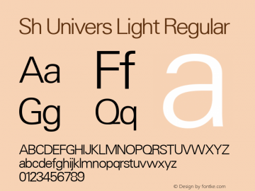 Sh Univers Light Font,*Univers 45 Font,ShUnivers_Light-Normal Font|* 45 001.001 Font-TTF Font/Uncategorized Font-Fontke.com