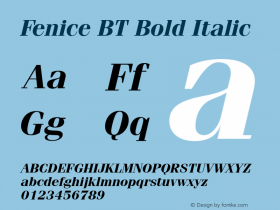 Fenice BT Bold Italic mfgpctt-v1.64 Monday, May 24, 1993 4:25:16 pm (EST)图片样张