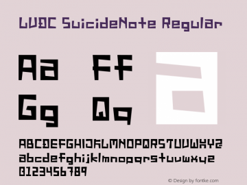 LVDC SuicideNote Regular Macromedia Fontographer 4.1J 04.10.1图片样张