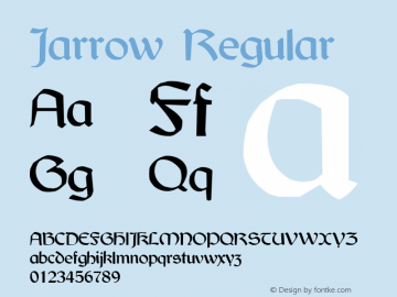 Jarrow Regular Version 1.00 Font Sample