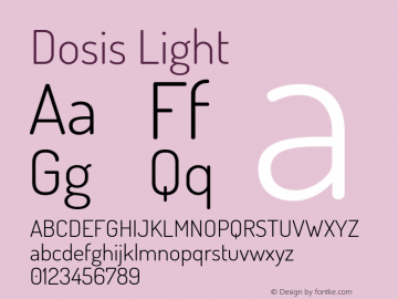 Dosis Light Version 1.007 Font Sample