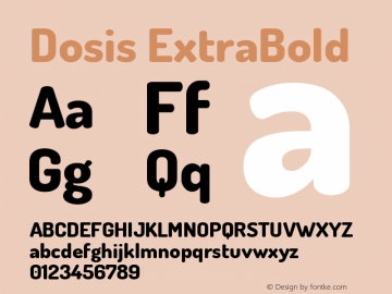 Dosis ExtraBold Version 1.007 Font Sample