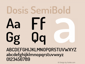 Dosis SemiBold Version 1.007图片样张