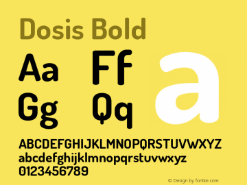 Dosis Bold Version 1.007图片样张