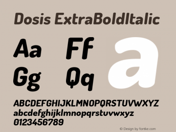 Dosis ExtraBoldItalic Version 1.007图片样张