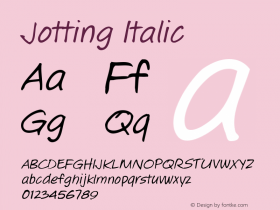 Jotting Italic 001.000 Font Sample