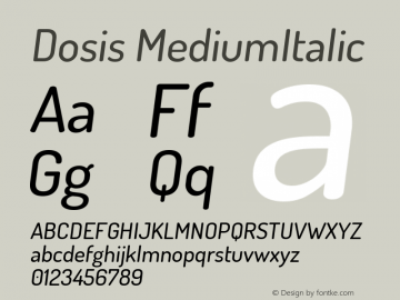 Dosis MediumItalic Version 1.007图片样张