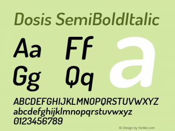 Dosis SemiBoldItalic Version 1.007图片样张