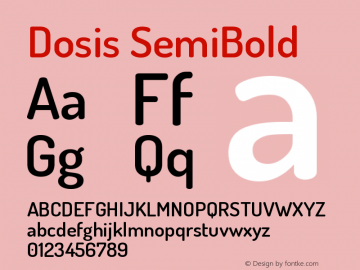 Dosis SemiBold Version 1.007 Font Sample