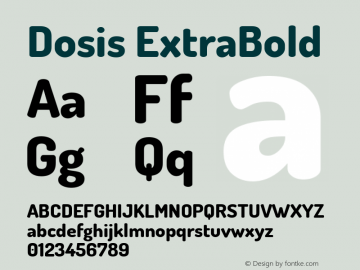 Dosis ExtraBold Version 1.006 Font Sample