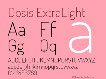 Dosis ExtraLight Version 1.007 Font Sample
