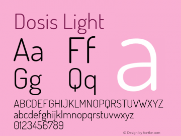 Dosis Light Version 1.007 Font Sample