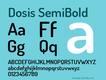 Dosis SemiBold Version 1.007图片样张