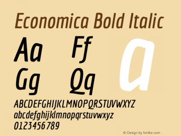 Economica Bold Italic Version 1.100 Font Sample