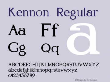 Kennon Regular Converted from F:\X\KENNON.TF1 by ALLTYPE图片样张