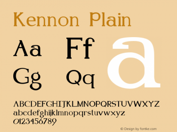 Kennon Plain Altsys Fontographer 3.3  9/19/91图片样张