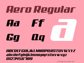 Aero Regular Version 001.000 Font Sample