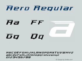 Aero Regular Version 1.000 Font Sample