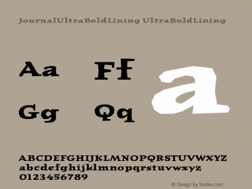 JournalUltraBoldLining UltraBoldLining Version 001.000 Font Sample